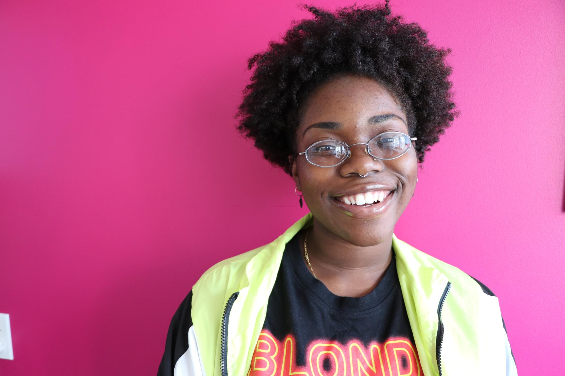 Student, Nia is smiling at the camera. 