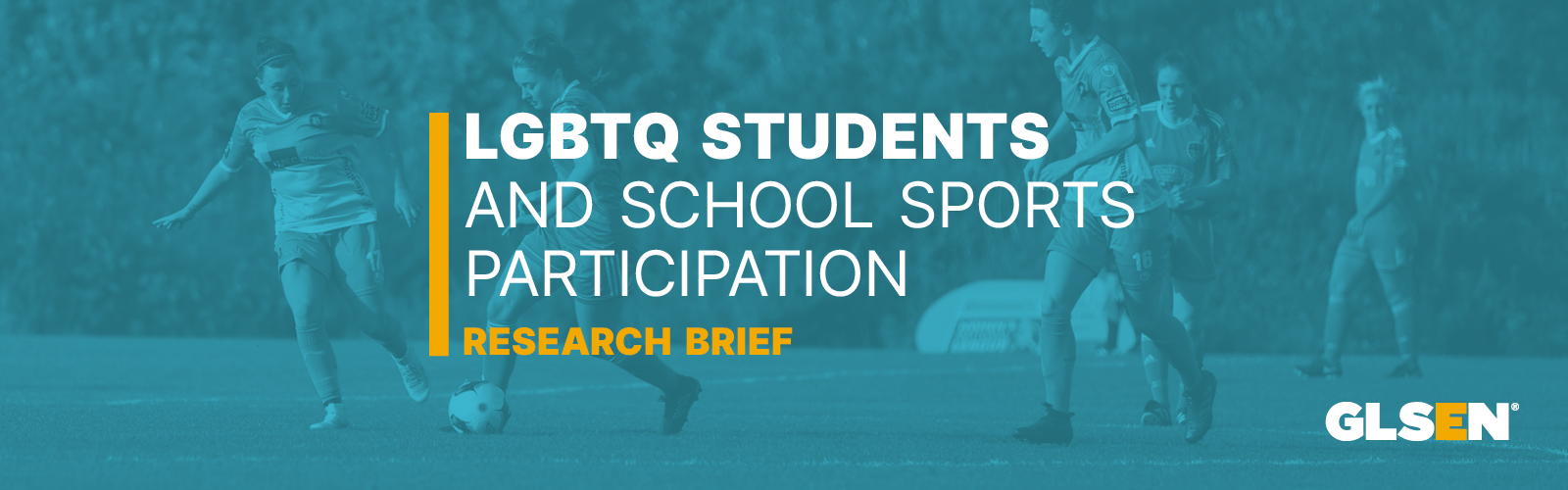 Text says LGBTQ students and school sports participation, research brief