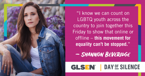 Shannon Beveridge Supports GLSEN's Day of Silence