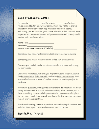 Dear Teacher Letter preview